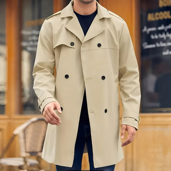 Hugo | Manteau Long Double Boutonnage pour Hommes avec Col à Revers