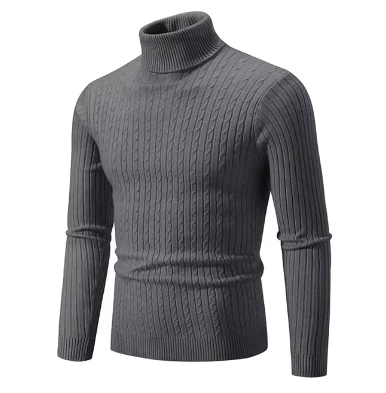 Calixte | Pull en Tricot à Col Montant Texturé pour Homme, Confort et Élégance