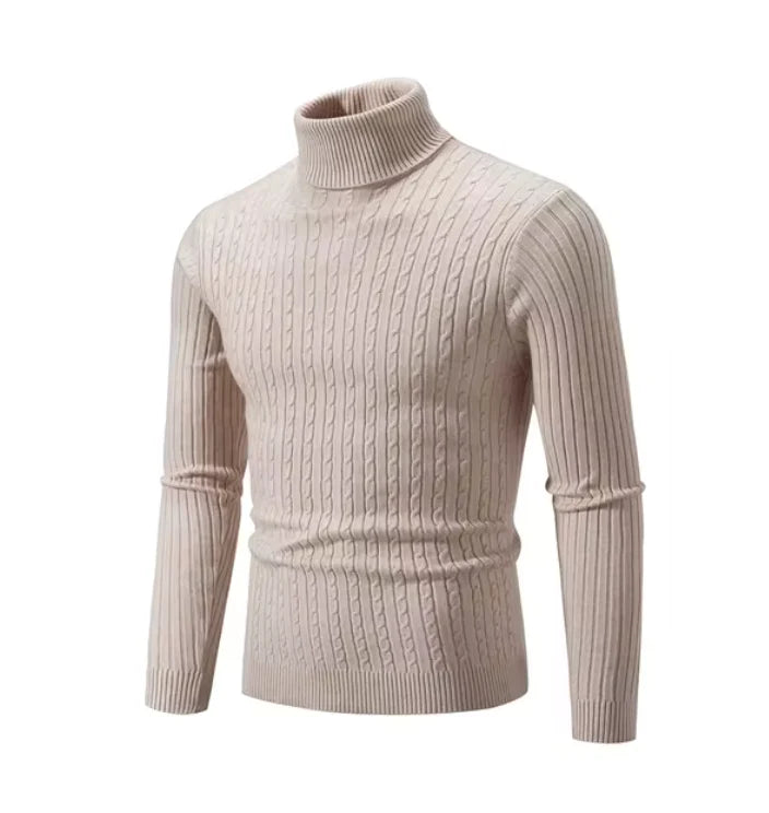 Calixte | Pull en Tricot à Col Montant Texturé pour Homme, Confort et Élégance