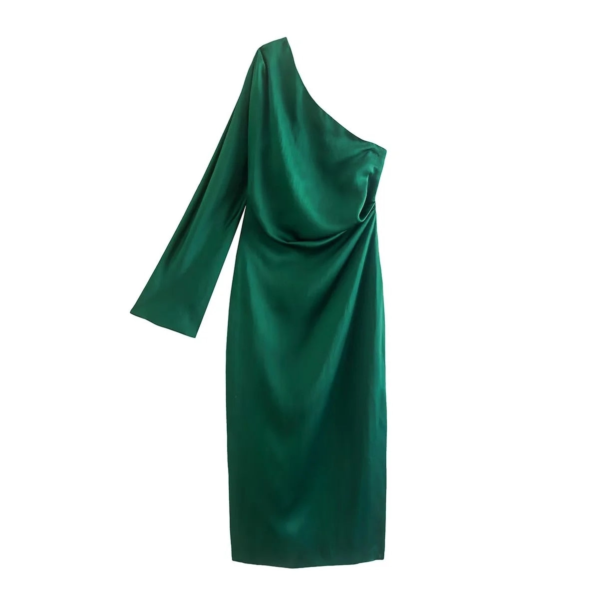 Kalya | Robe Asymétrique en Satin à Une Épaule – Élégance & Séduction