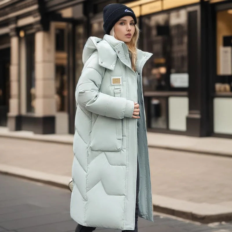 Seriona | Manteau Long Doudoune Épais et Chaud avec Fermeture Éclair