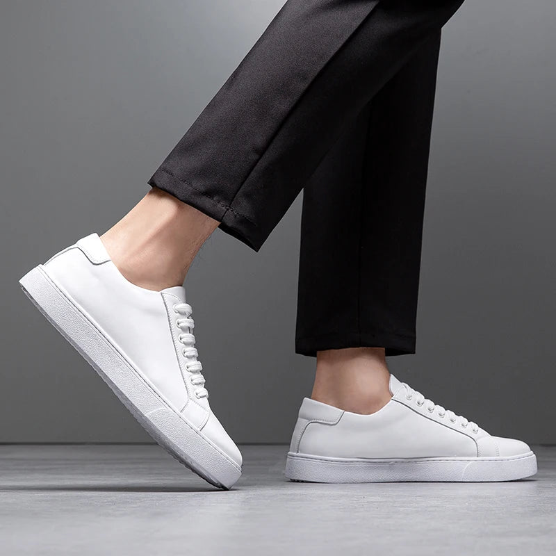 Michel | Sneakers en Cuir Haut de Gamme à Lacets pour Homme – Confort et Durabilité