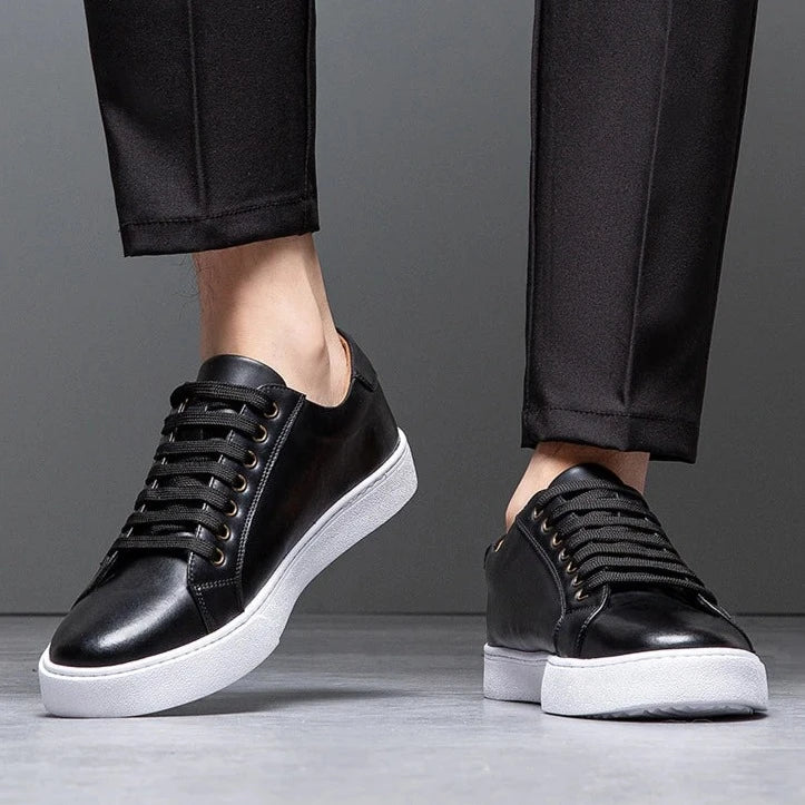 Michel | Sneakers en Cuir Haut de Gamme à Lacets pour Homme – Confort et Durabilité