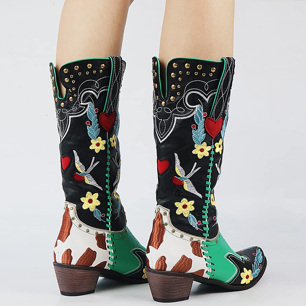 Puglia | Bottes Cowboy en Cuir Uniques pour Femmes