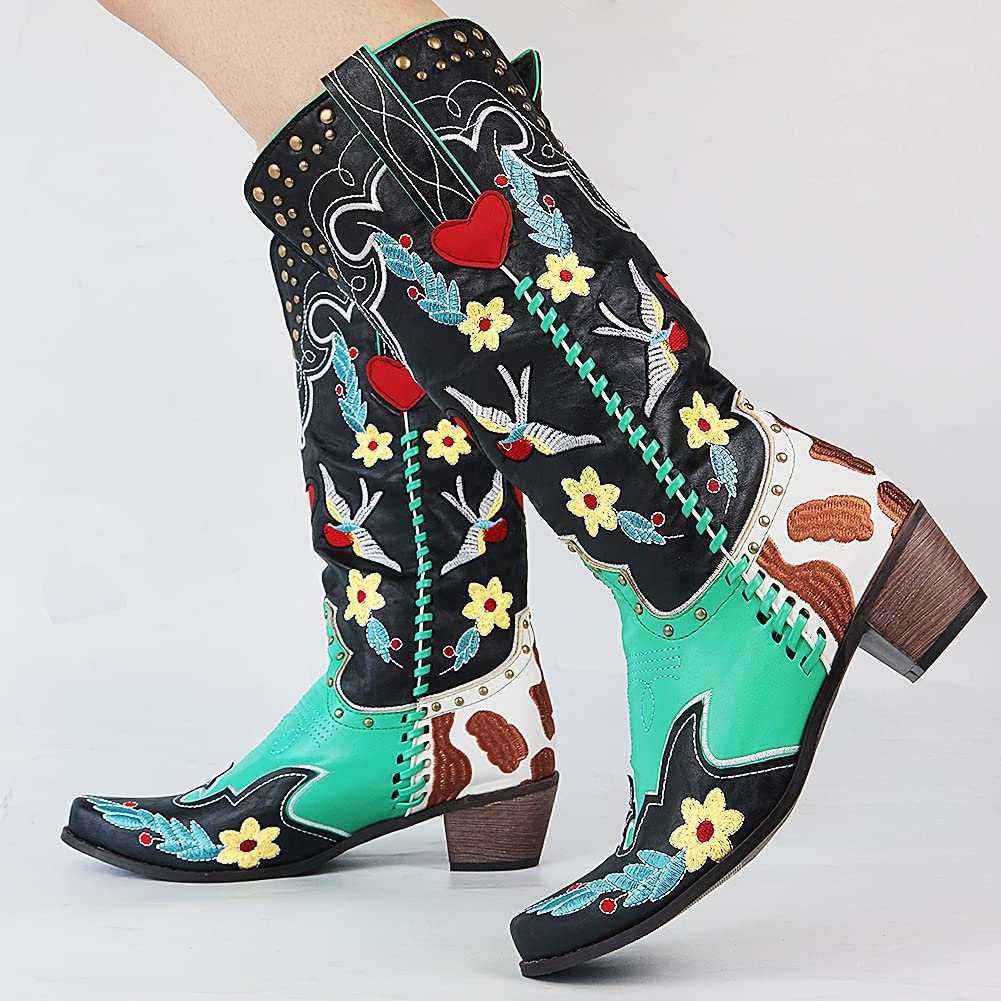 Puglia | Bottes Cowboy en Cuir Uniques pour Femmes