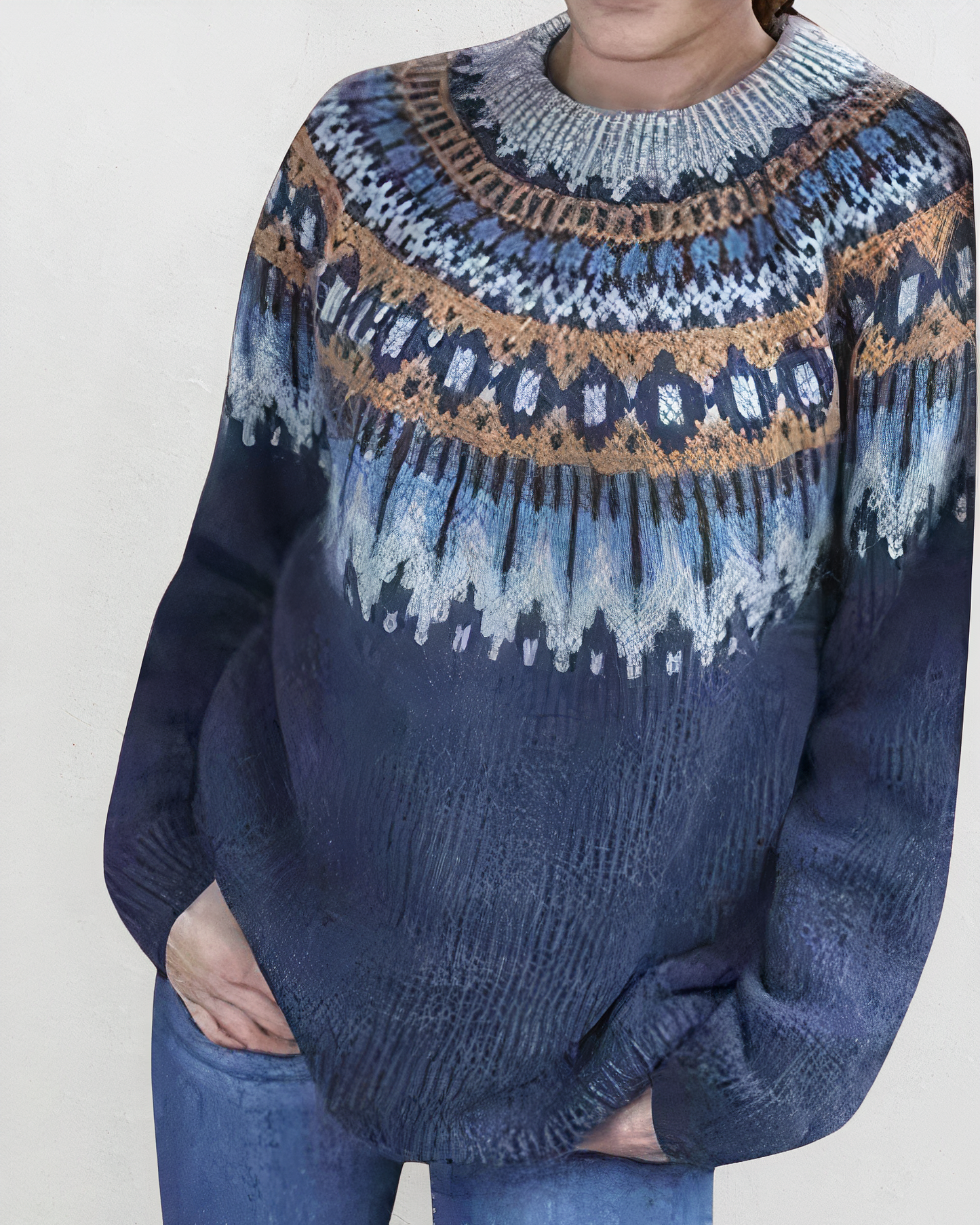 Ysatis | Pull à col roulé en maille avec motif tribal