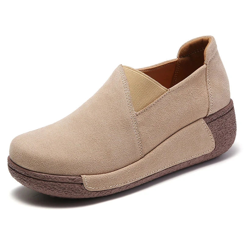 Jemma | Mocassins Compensés en Cuir Femme Élégants & Confortables