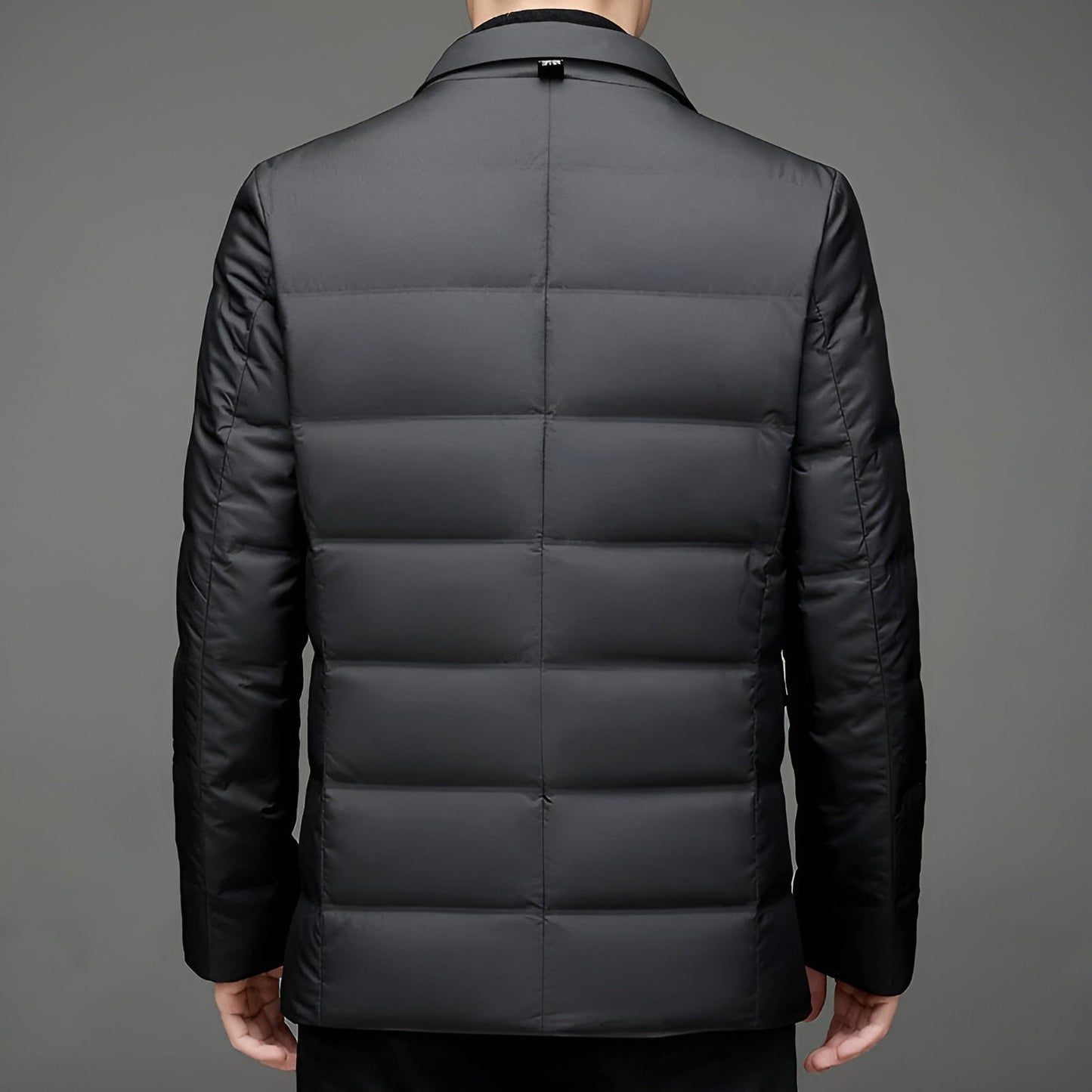 Mathieu | Manteau Casual Homme Noir Imperméable à Col Écharpe et Boutons