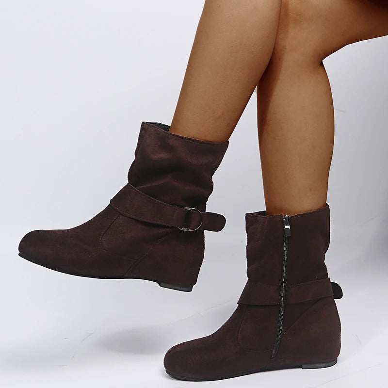 Wendeline | Bottines Femme à Zip Latéral et Sangle à Boucle - Confort et Élégance