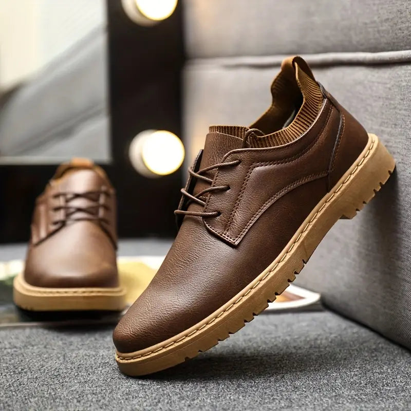 Nimono | Chaussures en cuir marron foncé à lacets – Élégance décontractée et confort