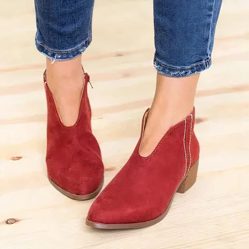 Zéphirine | Bottines Élégantes Femme – Talon Bloc & Daim Synthétique pour un Style Chic et Confortable