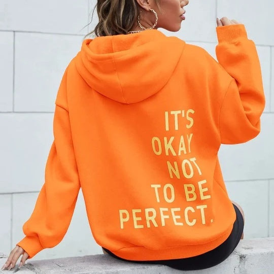 Titiana | Veste à Capuche Femme avec Imprimé "It's Okay Not to Be Perfect"