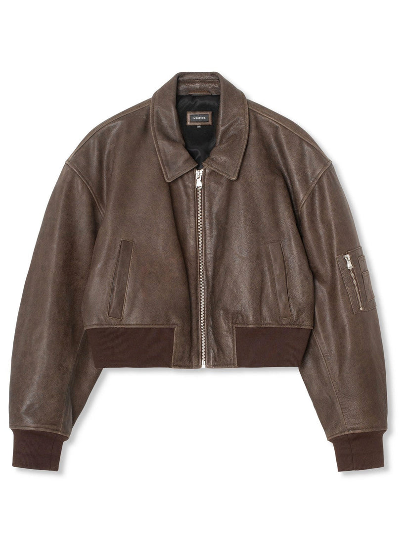 Stelz | Veste Bomber Cropped Marron Tendance