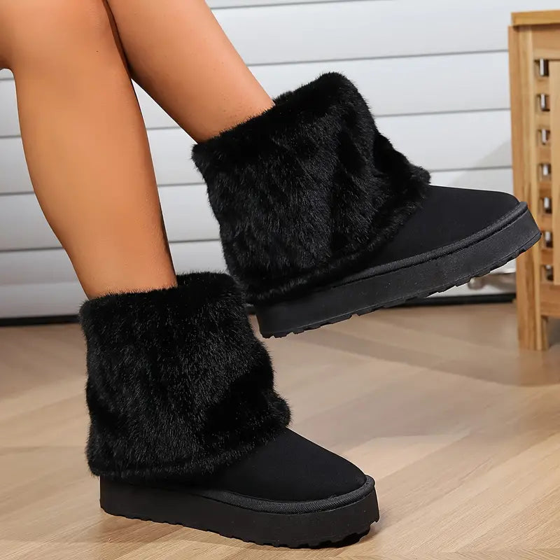 Zoëlla | Bottines à Bout Rond en Véritable Suède avec Doublure en Fourrure – Confort et Style