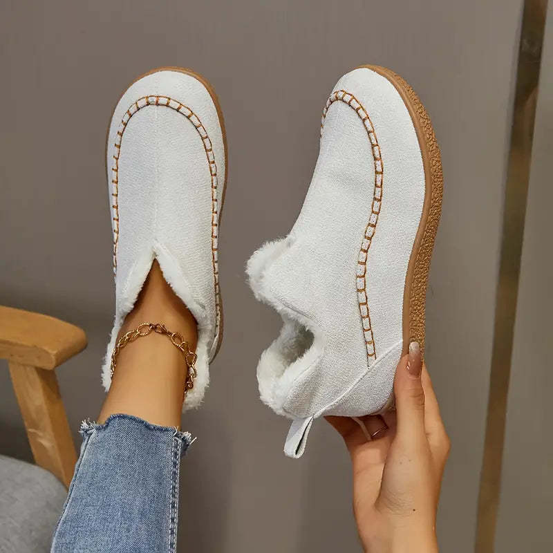 Calista | Mocassins d'hiver orthopédiques pour femme avec doublure en laine et détails de couture