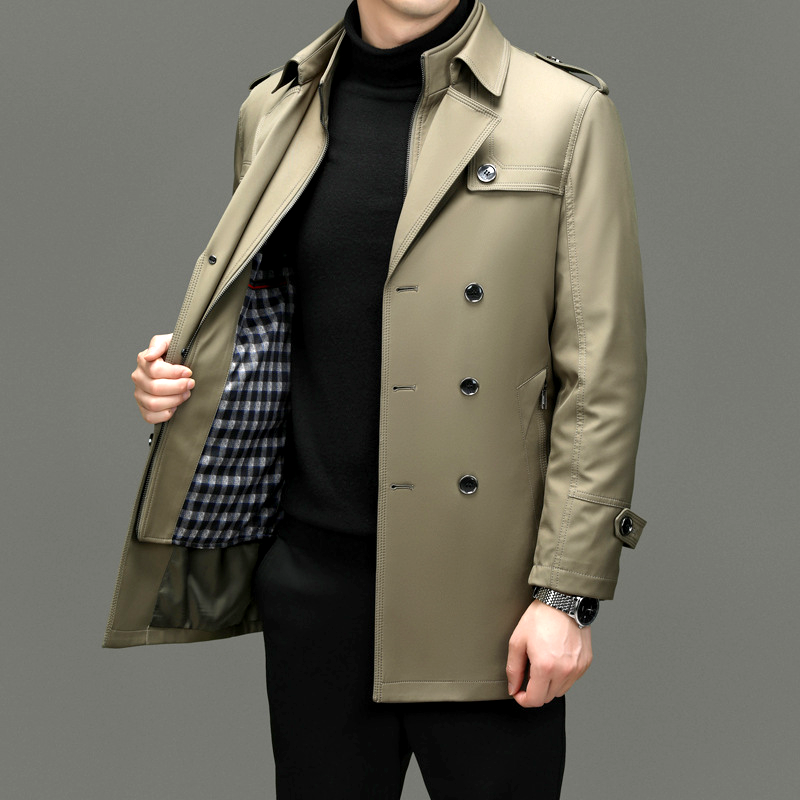 Rupert | Manteau Trench Mi-Long Homme à Doublure Amovible & Col Montant