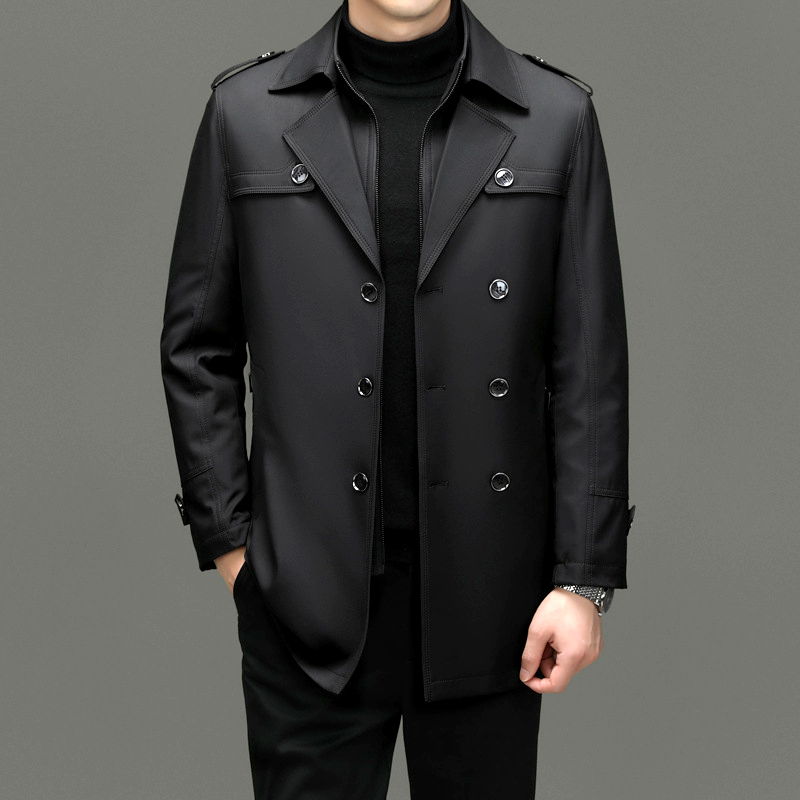 Rupert | Manteau Trench Mi-Long Homme à Doublure Amovible & Col Montant