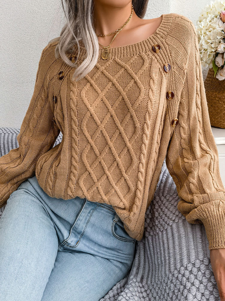 Ambreline | Pull en Maille avec Motif Chaîne