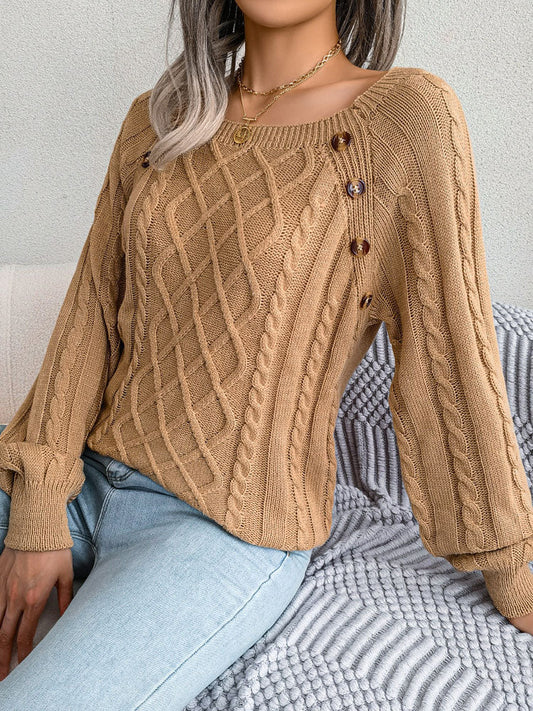 Ambreline | Pull en Maille avec Motif Chaîne