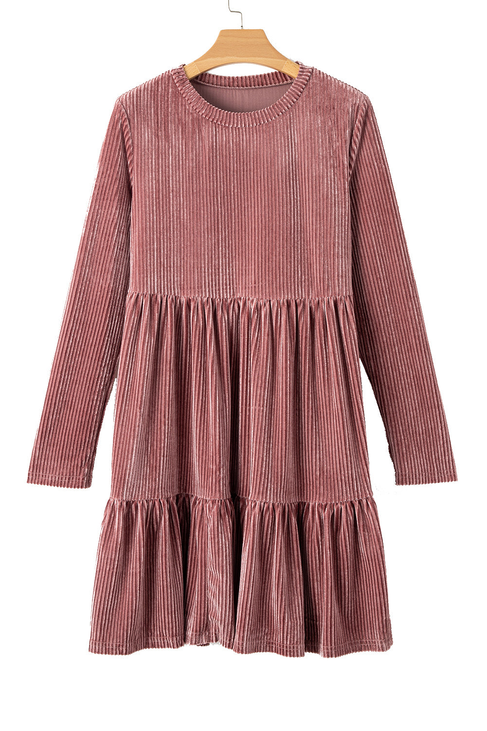 Valérie | Robe Mini en Velours Élégante à Manches Longues et Col Rond