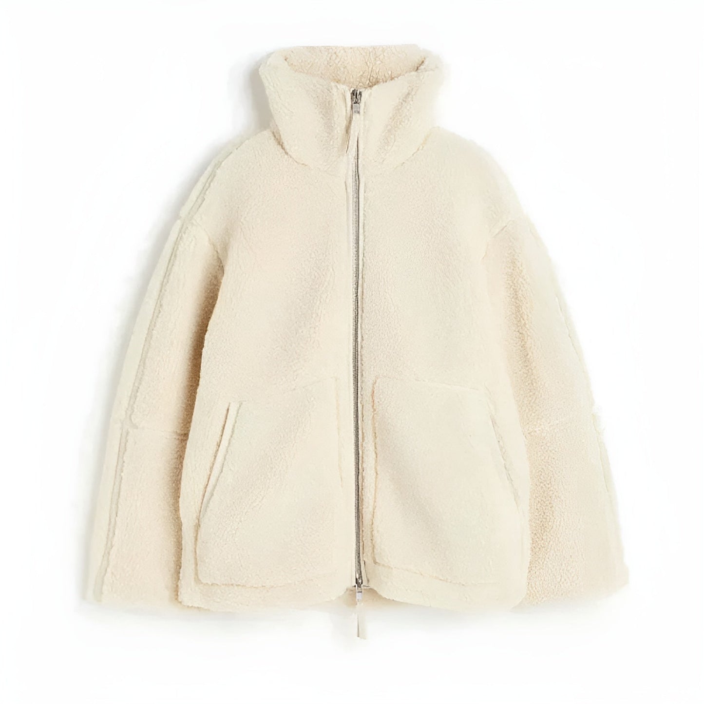 Quitana | Veste Femme Teddy Fleece à Zip Complet, Col Montant, Coupe Légèrement Ample avec Poches Latérales