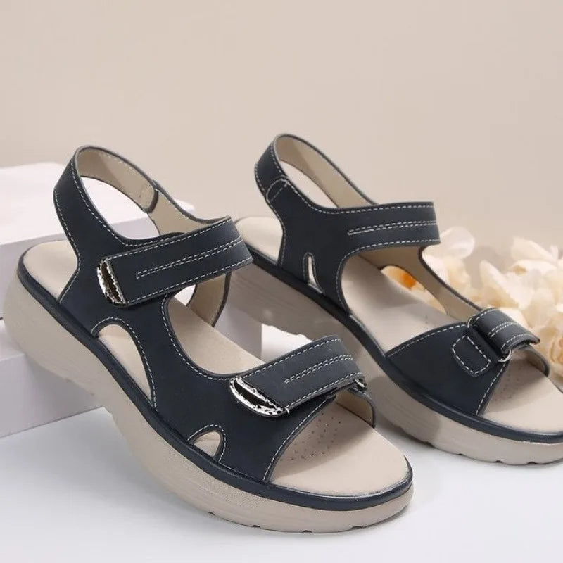 Gracienne | Sandales Orthopédiques Classiques à Straps Velcro pour Femme