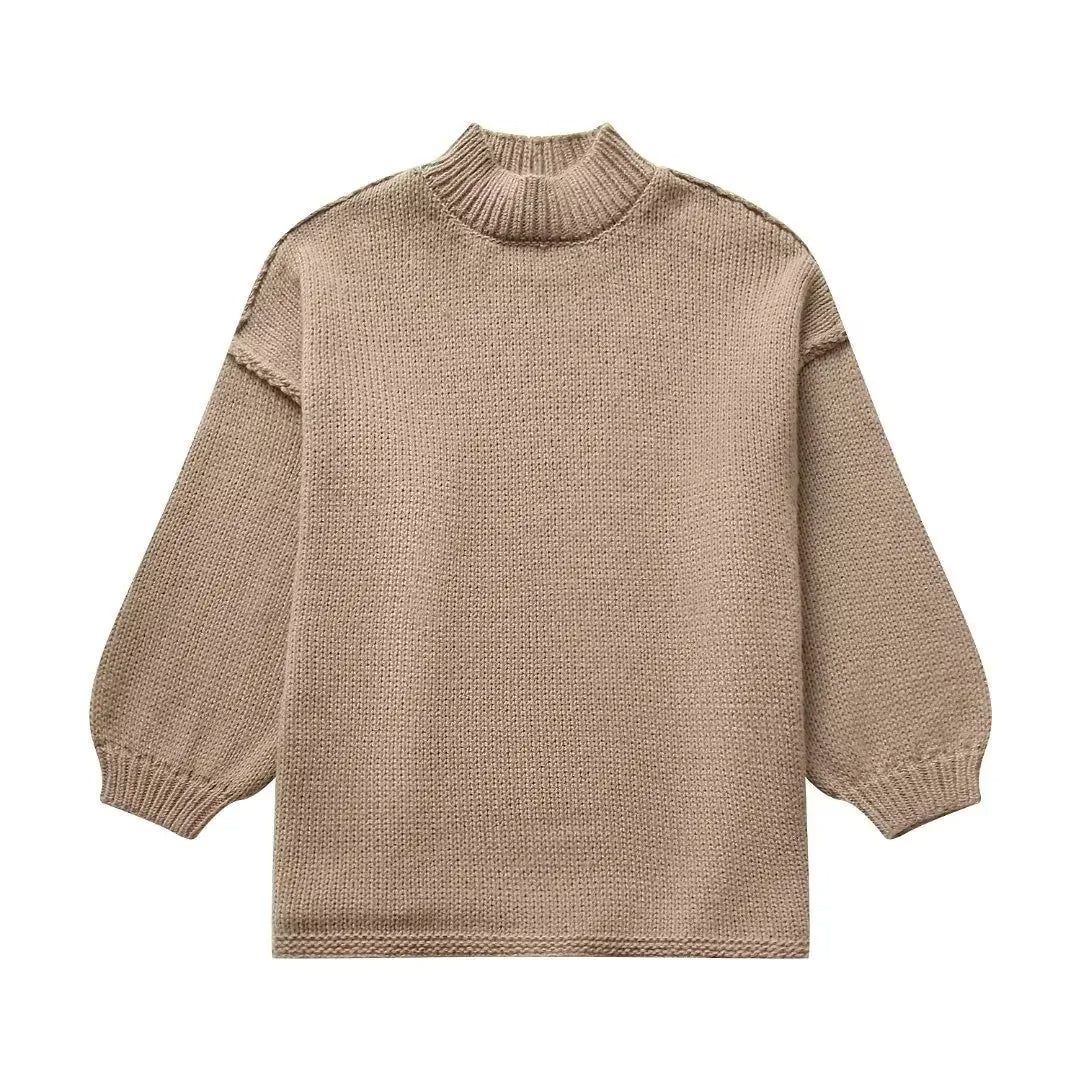 Fabienne | Pull Col Roulé Oversize en Maille pour Femme