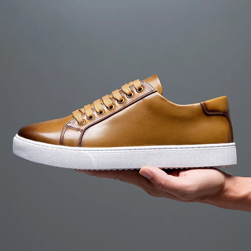 Michel | Sneakers en Cuir Haut de Gamme à Lacets pour Homme – Confort et Durabilité