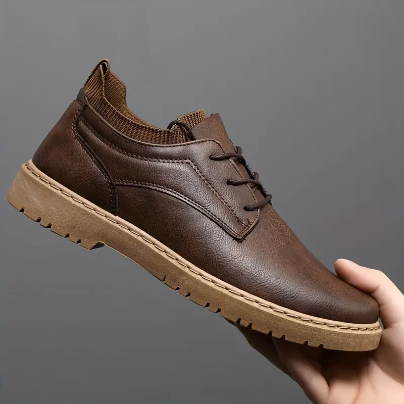 Nimono | Chaussures en cuir marron foncé à lacets – Élégance décontractée et confort