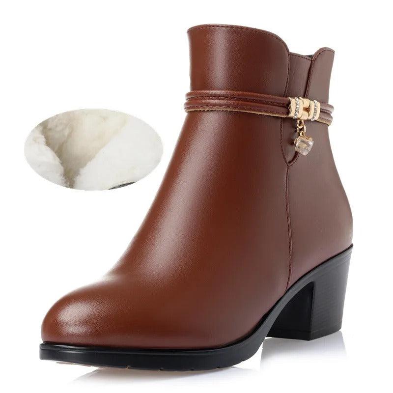 Frederika | Bottines Élégantes avec Doublure en Polaire et Fermeture Éclair