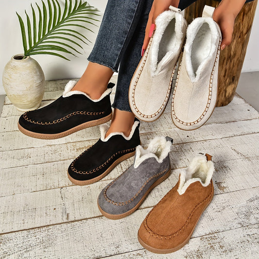 Rosilda | Mocassins Confort Femme Doublés Polaire Plat et Chic