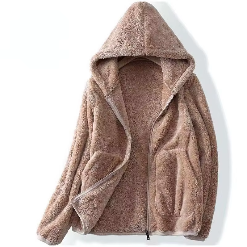 Célestina | Veste Teddy à Capuche Femme avec Fermeture Éclair - Fleece Douillet et Poches Latérales