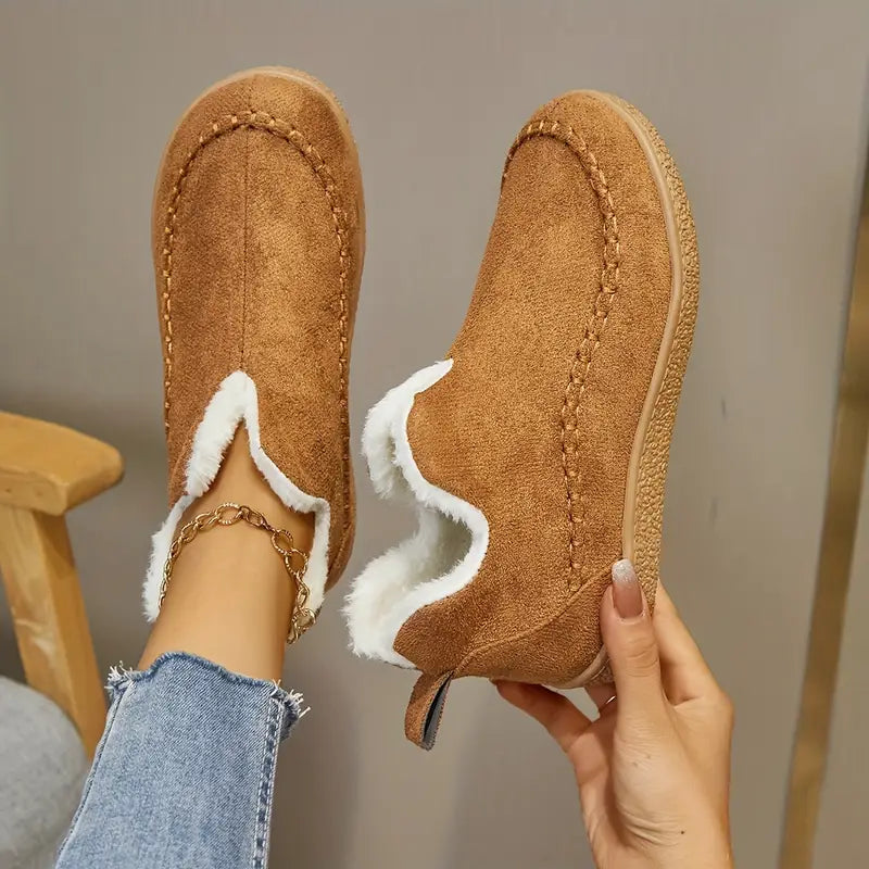 Eléonnore | Bottines à Enfiler avec Doublure en Fleece et Bout Rond