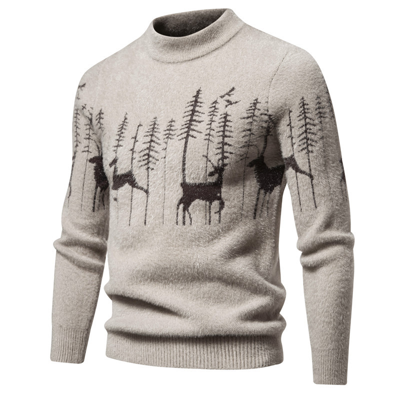 Arman | Pull Épais à Motif Cerf pour Homme – Chaleur & Style Authentique