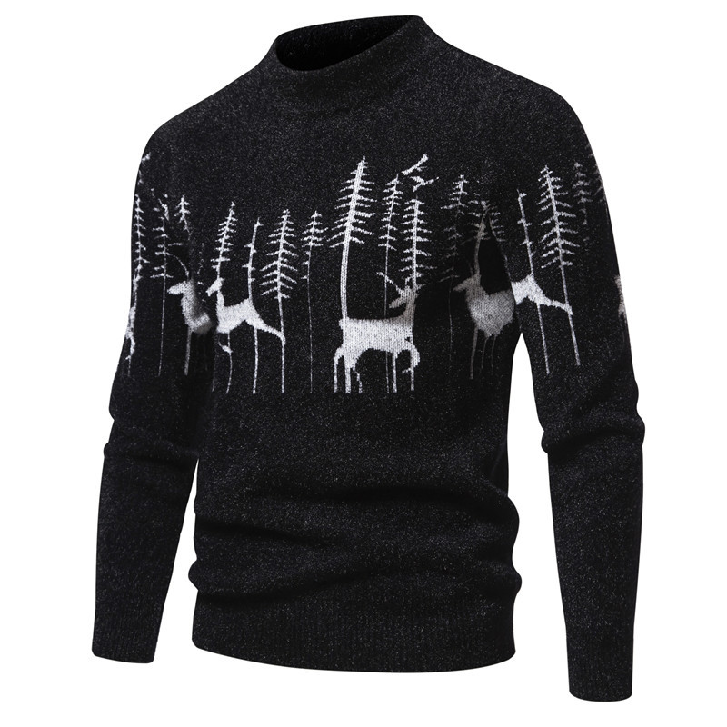 Arman | Pull Épais à Motif Cerf pour Homme – Chaleur & Style Authentique