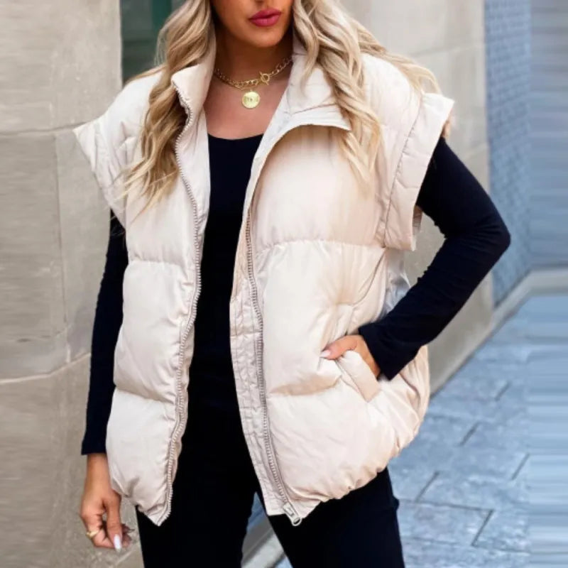 Véronique | Gilet Doudoune Zippé Loose pour l'Hiver – Confort et Style