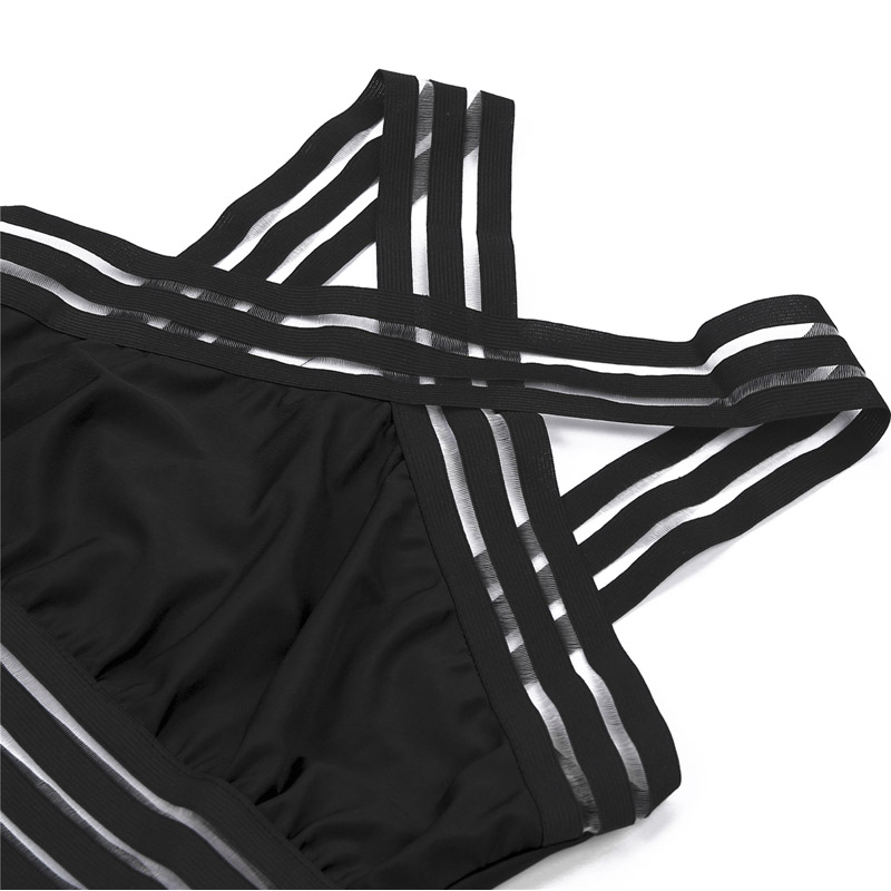 Louvine | Maillot de Bain Noir Femme Croisé à Dos Nu – Confort et Élégance