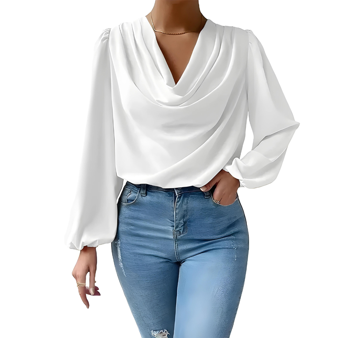 Nila | Élégante Blouse en Satin à Manches Longues