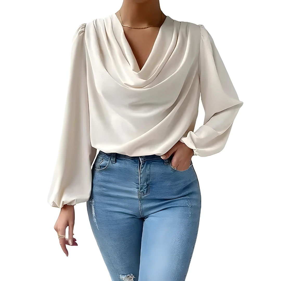 Nila | Élégante Blouse en Satin à Manches Longues