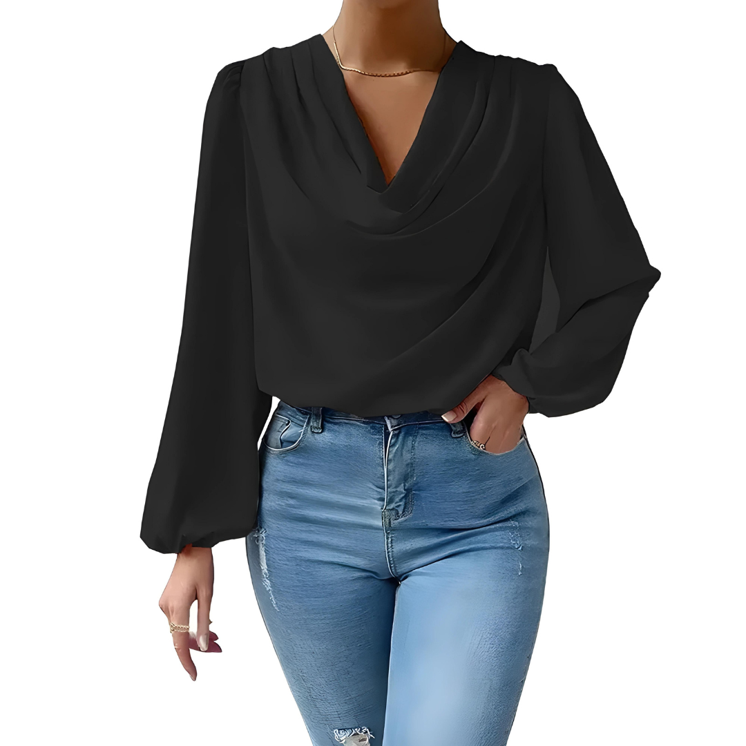 Nila | Élégante Blouse en Satin à Manches Longues