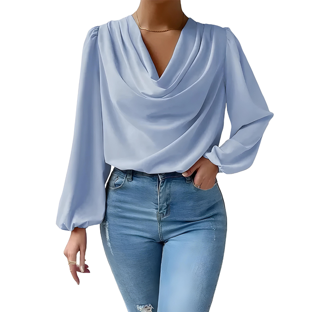 Nila | Élégante Blouse en Satin à Manches Longues