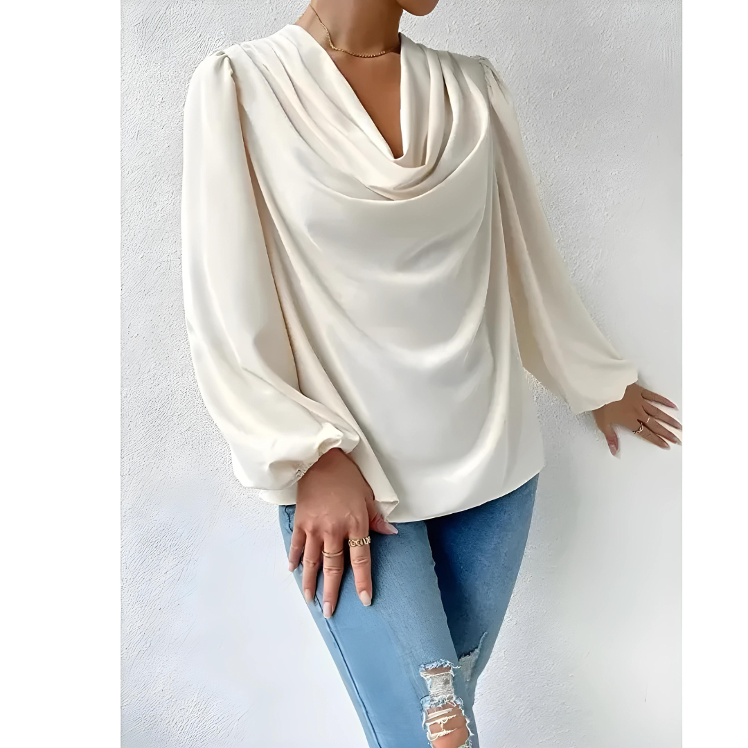 Nila | Élégante Blouse en Satin à Manches Longues