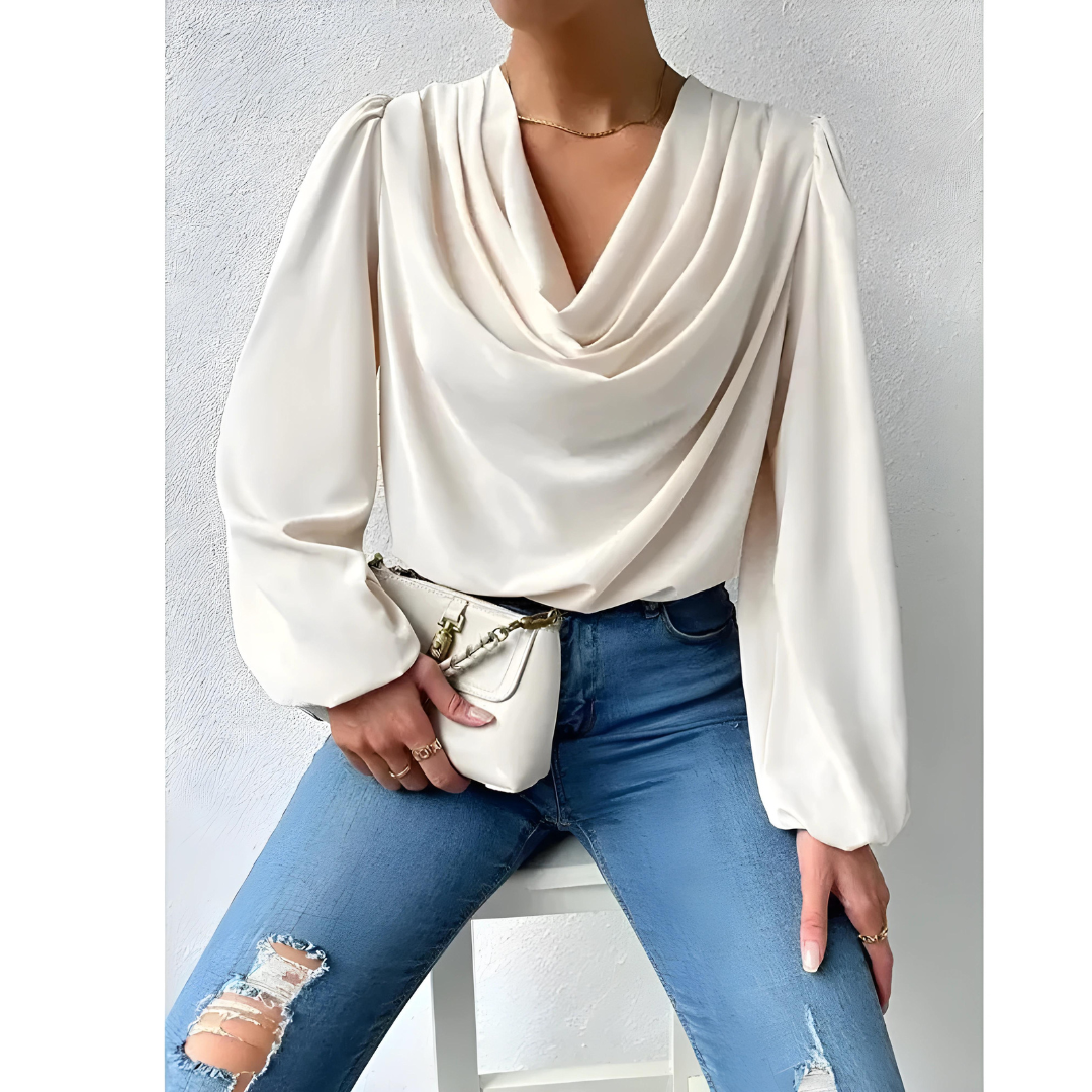 Nila | Élégante Blouse en Satin à Manches Longues