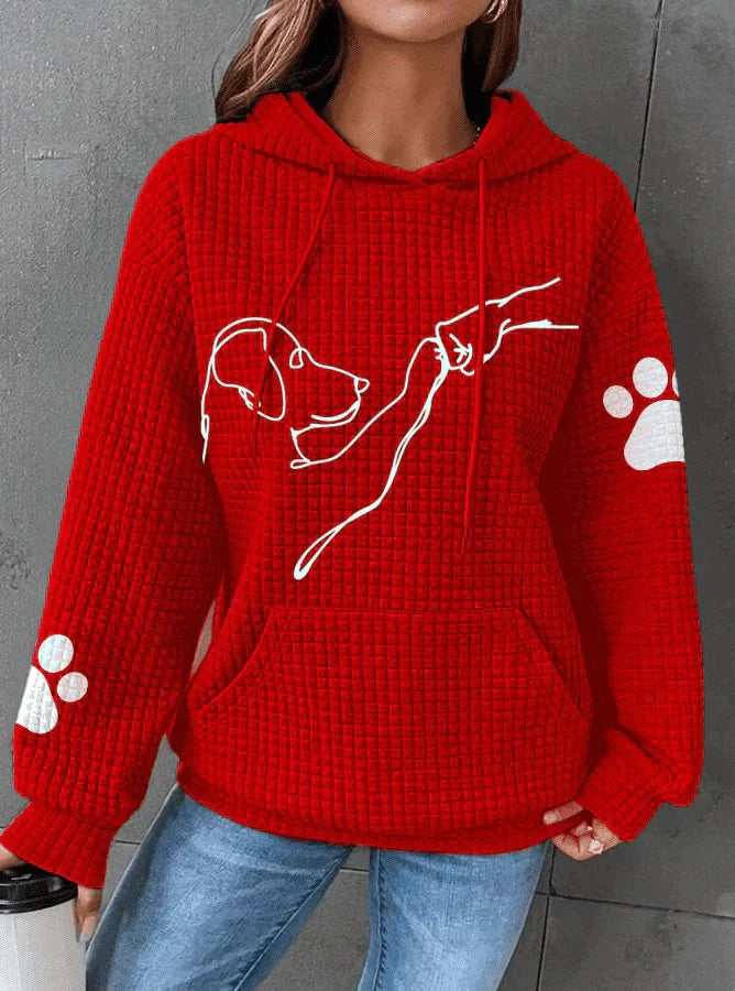 Valeria | Sweat-shirt à Capuche Femme Uni avec Poches Kangourou et Impressions Originales