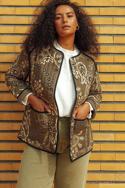 Kyliane | Veste Vintage Douce à Motifs Floraux pour Femme