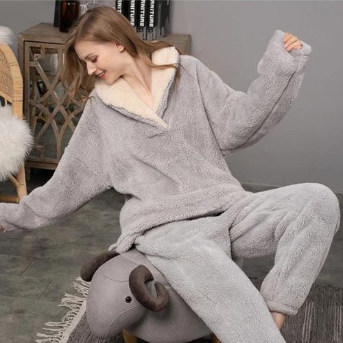 NachtFleece | Pyjama d'hiver en velours épais – Chaleur et confort pour des nuits douces