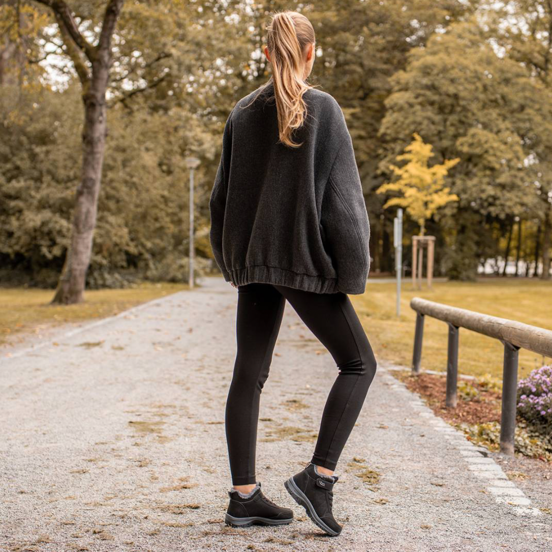 Léonie | Baskets d'hiver doublées en polaire avec lacets et bandes Velcro