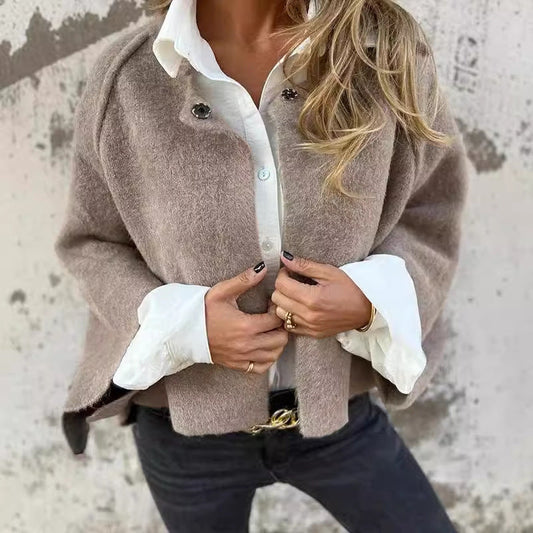 Willa | Blazer en peluche uni pour femme – Élégance et douceur