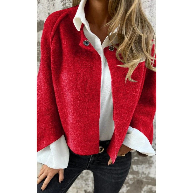 Willa | Blazer en peluche uni pour femme – Élégance et douceur