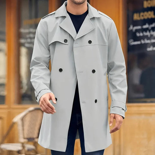 Hugo | Manteau Long Double Boutonnage pour Hommes avec Col à Revers